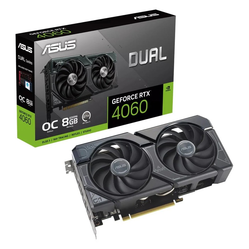 Asus Dual GeForce RTX 4060 OC 8GB Graphics Card - Black - كرت شاشة